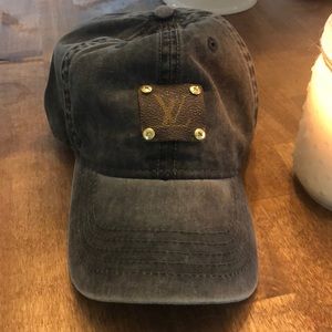 Upcycled LV classic monogramming adjustable cap